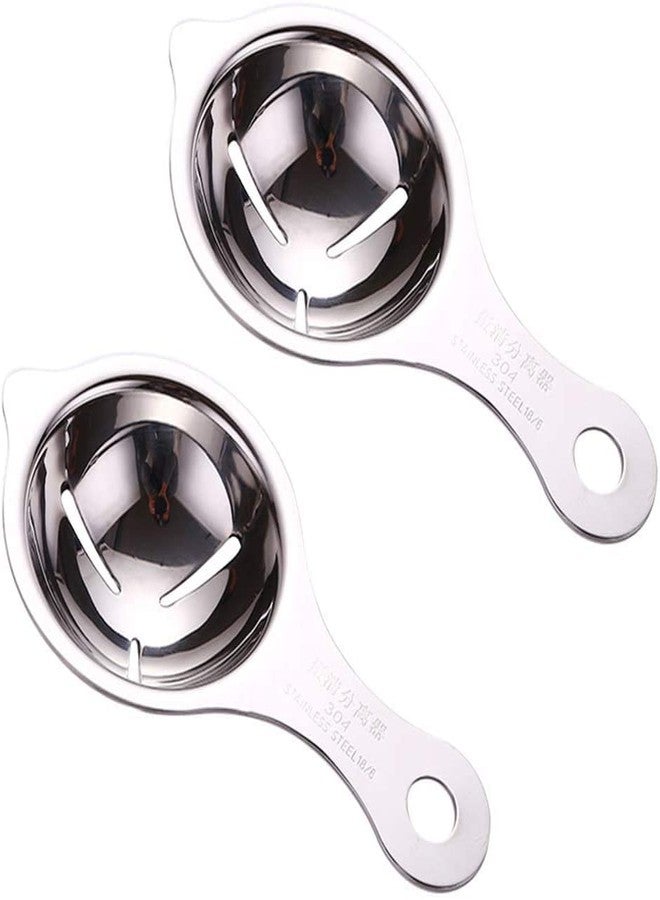 Dhvsam Egg Yolk Separator 304 Stainless Steel Dishwasher Safe Egg White Separator, Professional Egg Separator Tool (Pack of 2) - Image 1